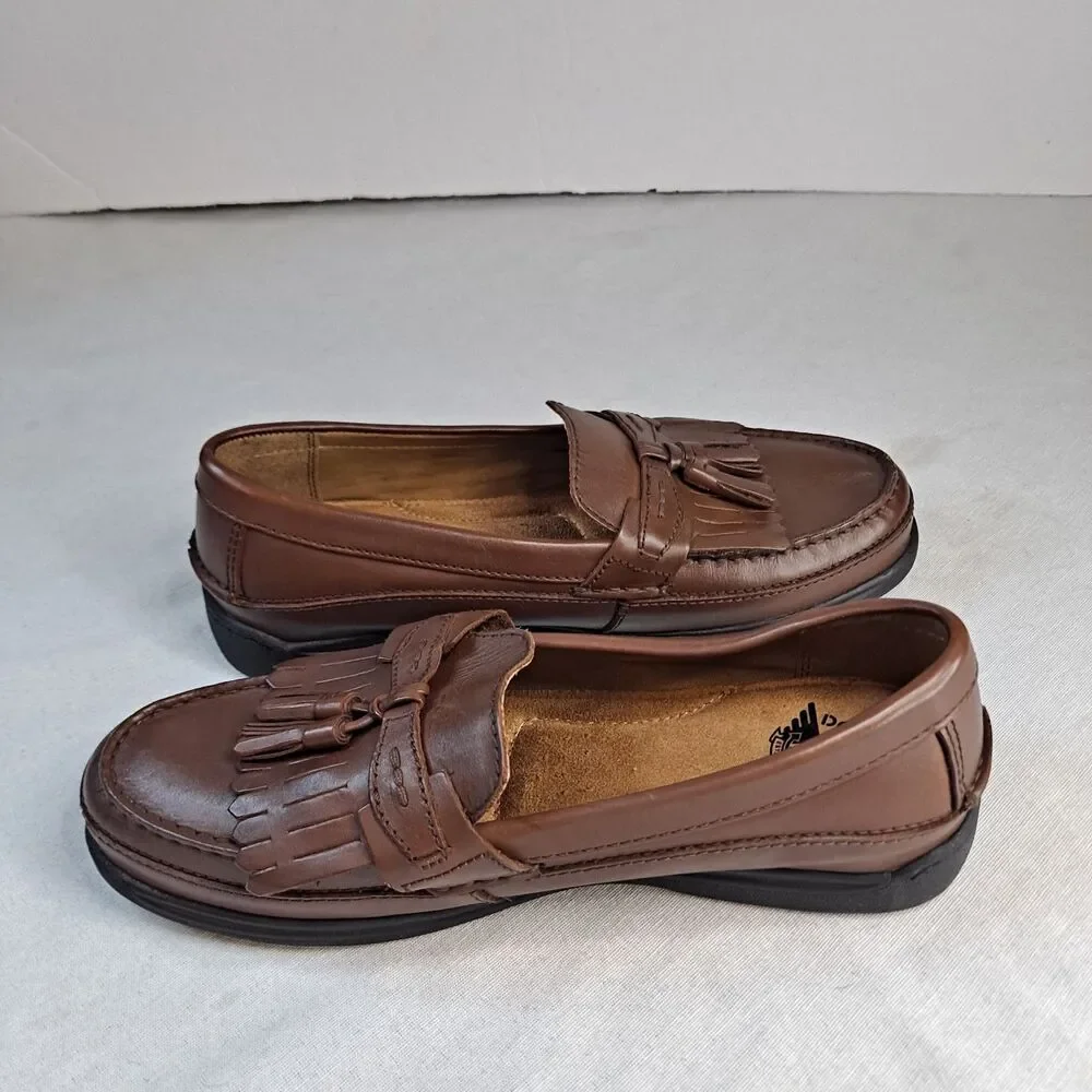 Dockers Sinclair Kiltie Dress Loafers Men's Size 8M Brown Leather Double Tassel